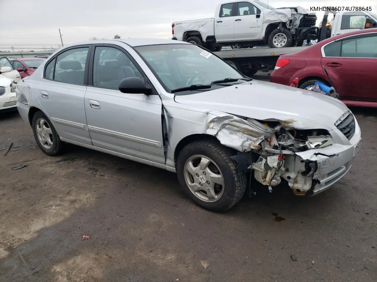 KMHDN46D74U788645 2004 Hyundai Elantra Gls