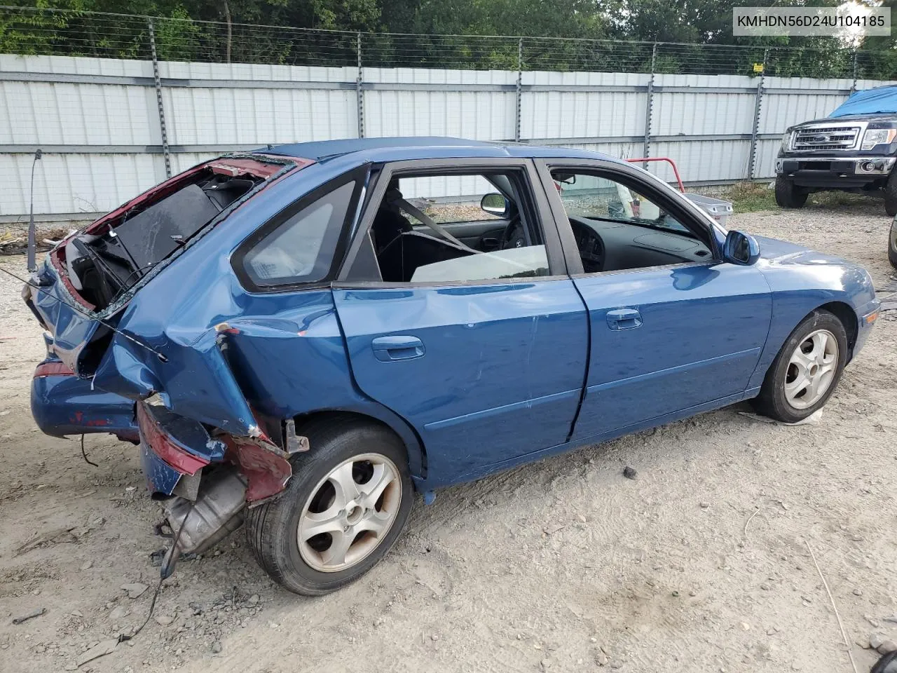 2004 Hyundai Elantra Gls VIN: KMHDN56D24U104185 Lot: 69685854