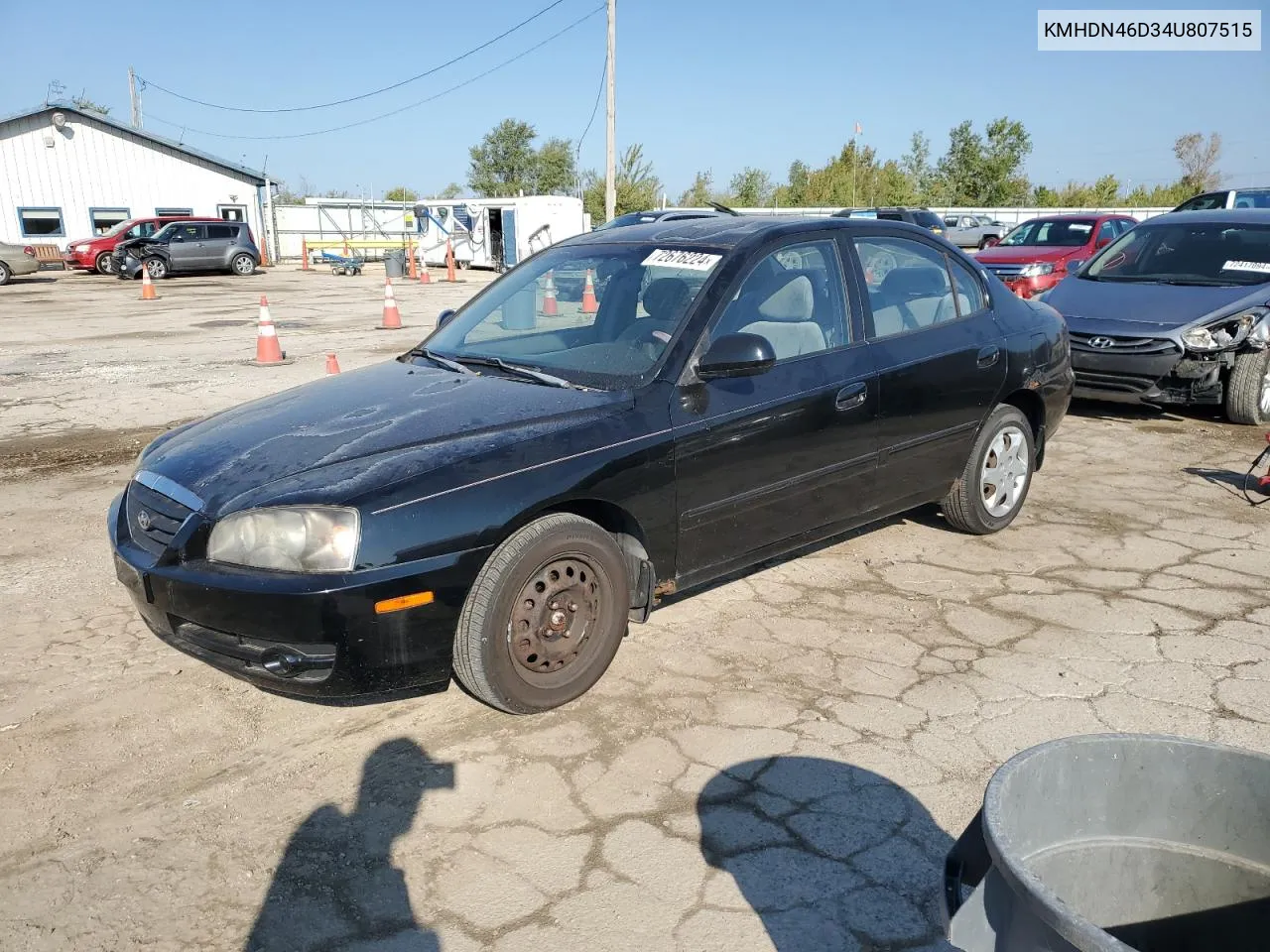 2004 Hyundai Elantra Gls VIN: KMHDN46D34U807515 Lot: 72676224