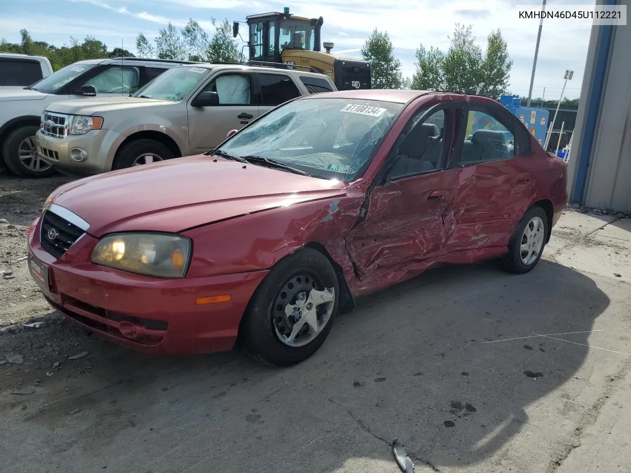 2005 Hyundai Elantra Gls VIN: KMHDN46D45U112221 Lot: 61108134