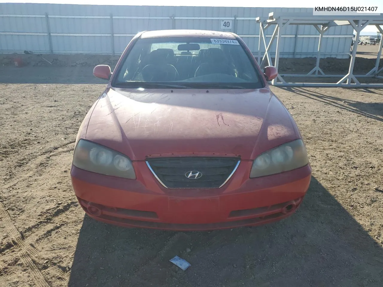 2005 Hyundai Elantra Gls VIN: KMHDN46D15U021407 Lot: 63934974