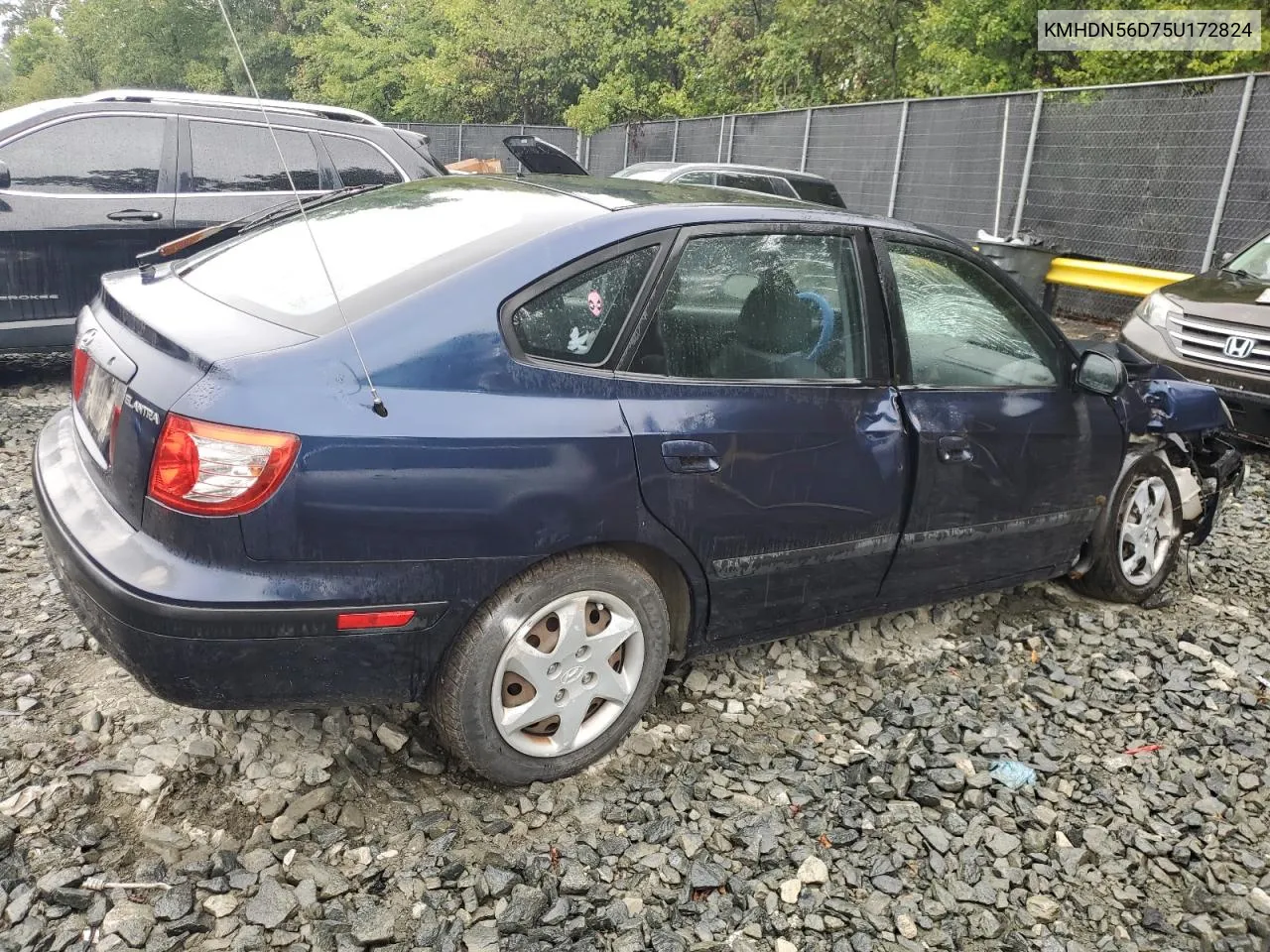 2005 Hyundai Elantra Gls VIN: KMHDN56D75U172824 Lot: 71265034