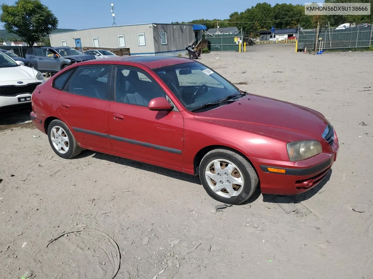 2005 Hyundai Elantra Gls VIN: KMHDN56DX5U138666 Lot: 71363644