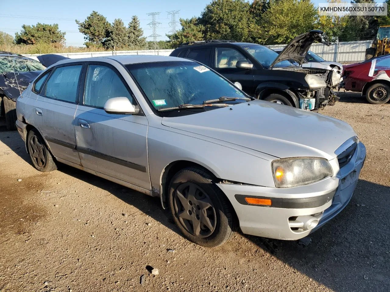 2005 Hyundai Elantra Gls VIN: KMHDN56DX5U150770 Lot: 72943264