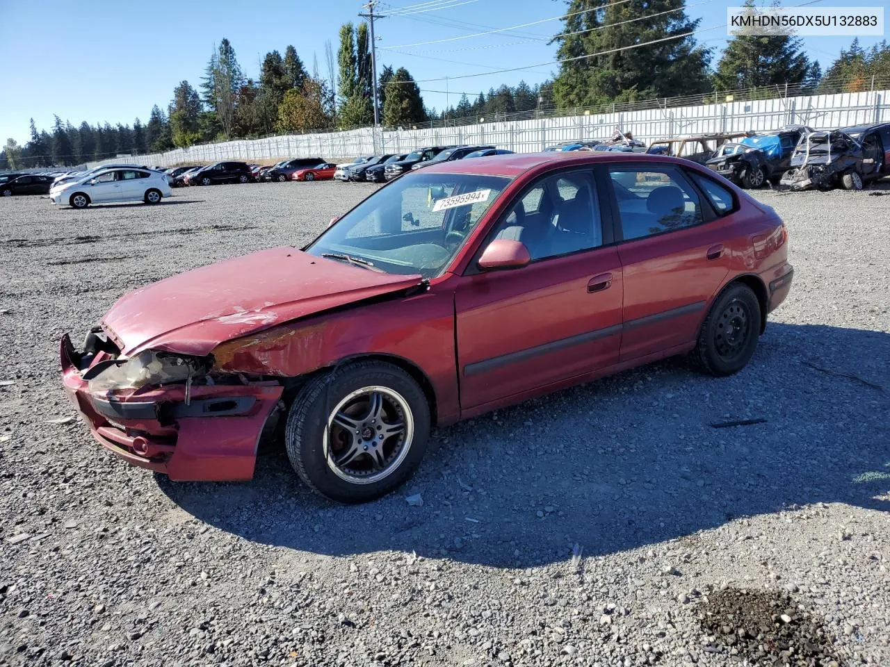 2005 Hyundai Elantra Gls VIN: KMHDN56DX5U132883 Lot: 73595994