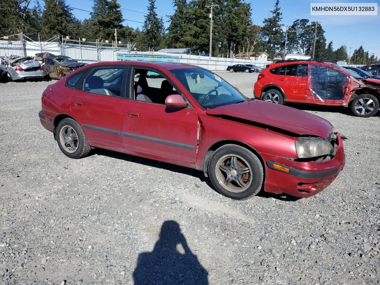 2005 Hyundai Elantra Gls VIN: KMHDN56DX5U132883 Lot: 73595994