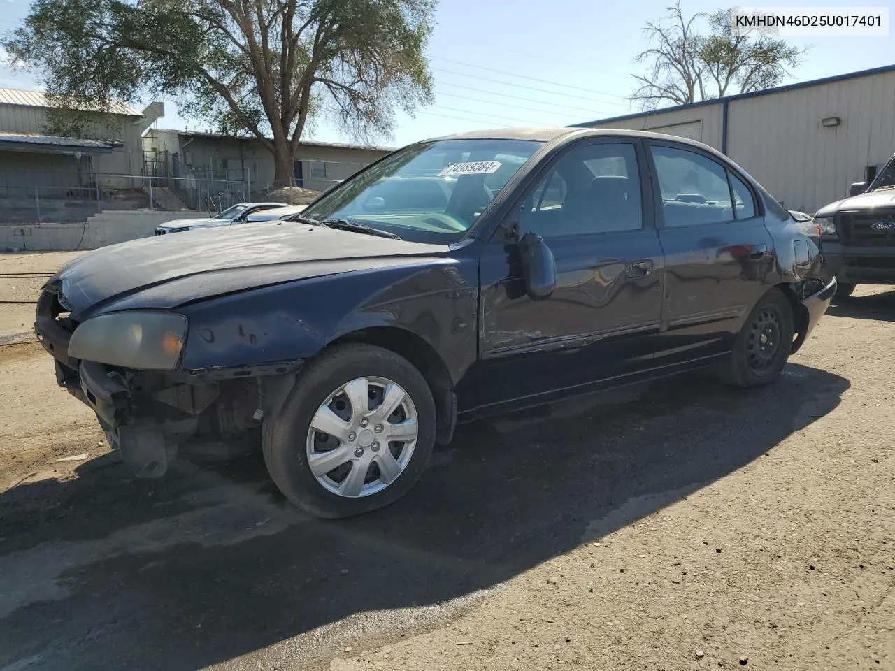 2005 Hyundai Elantra Gls VIN: KMHDN46D25U017401 Lot: 74989384