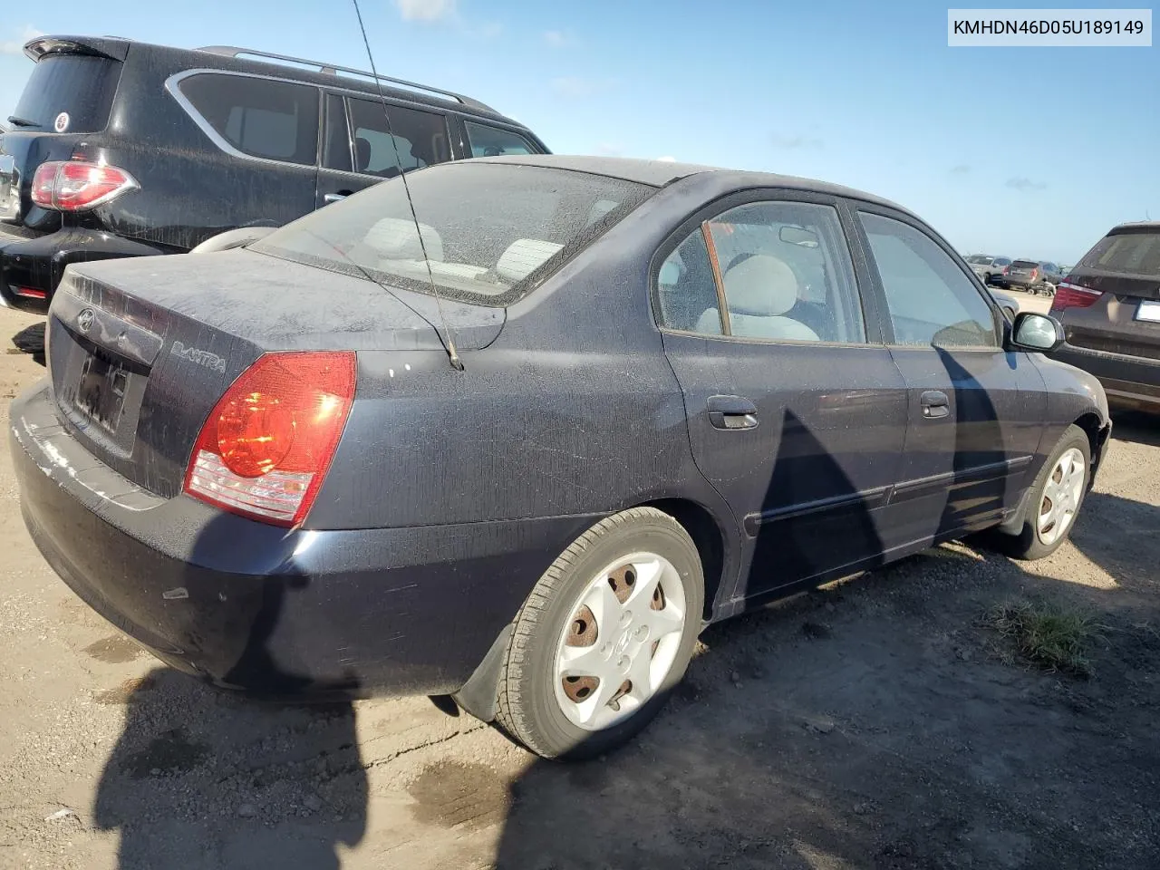 2005 Hyundai Elantra Gls VIN: KMHDN46D05U189149 Lot: 75098114