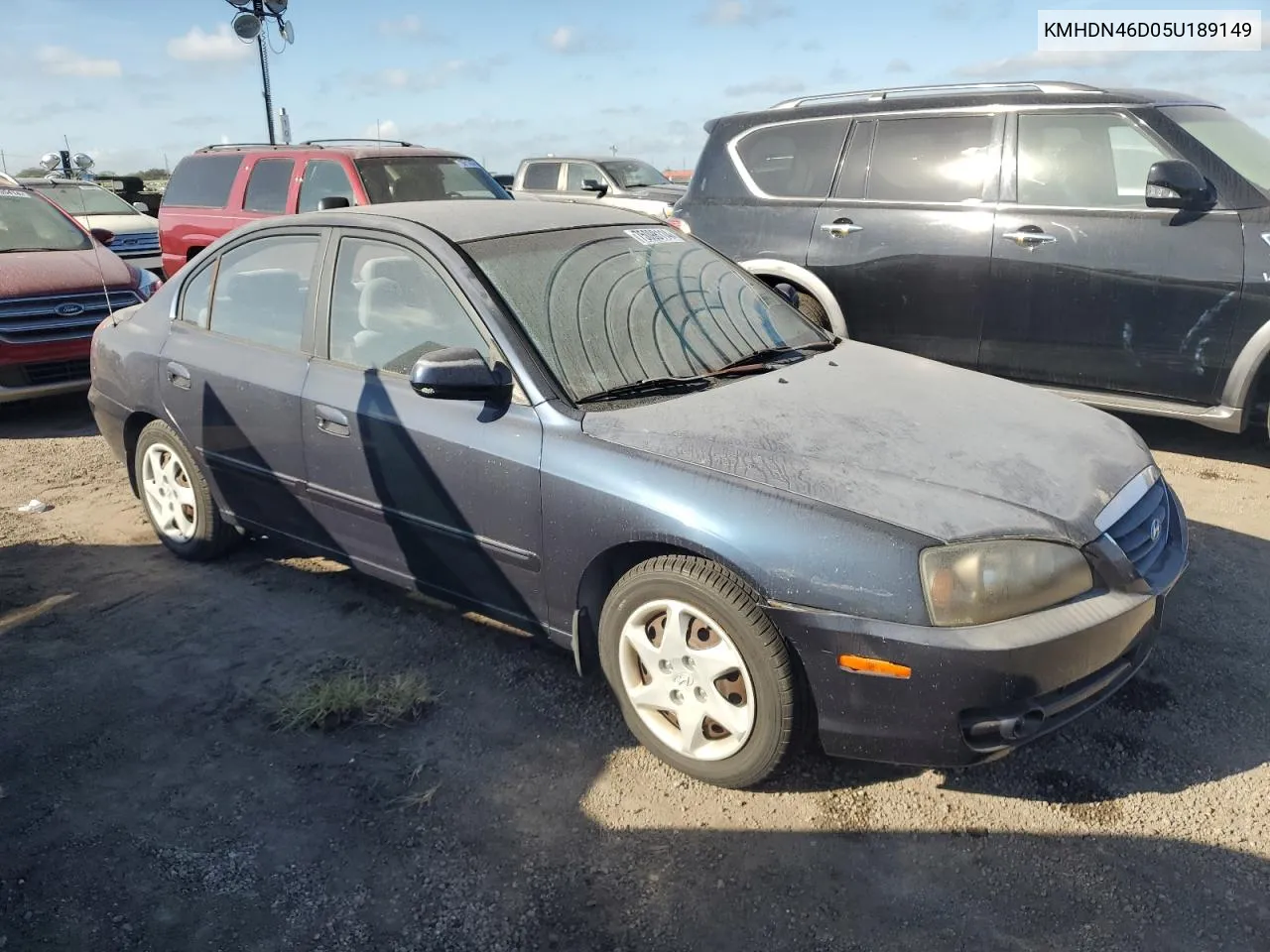 2005 Hyundai Elantra Gls VIN: KMHDN46D05U189149 Lot: 75098114