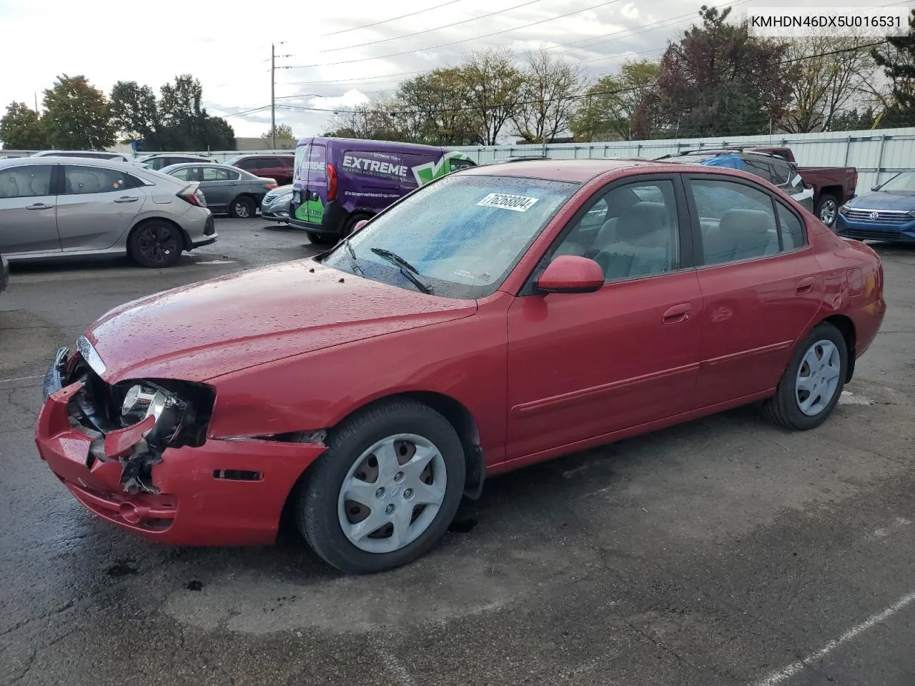 2005 Hyundai Elantra Gls VIN: KMHDN46DX5U016531 Lot: 76268804