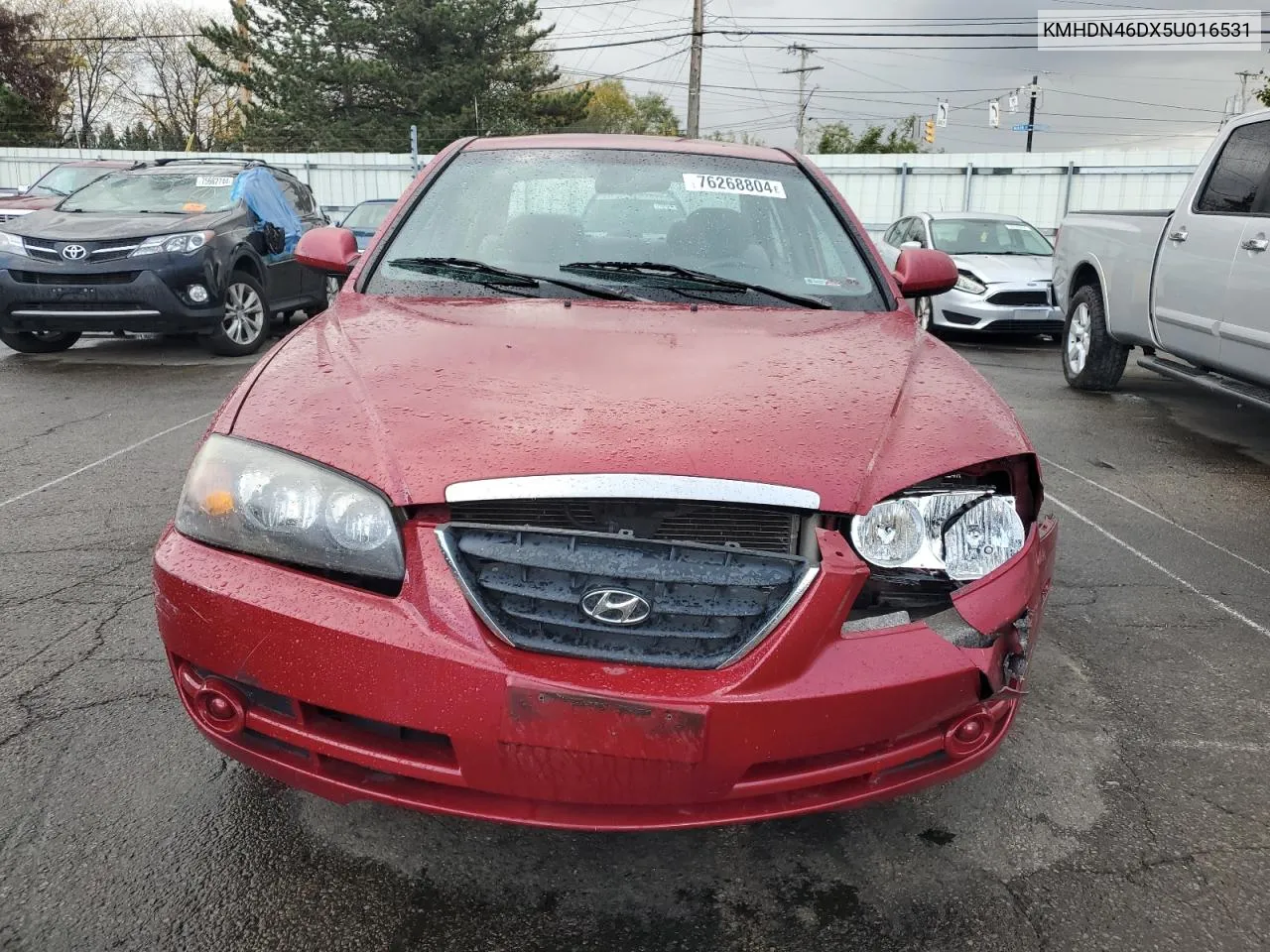 2005 Hyundai Elantra Gls VIN: KMHDN46DX5U016531 Lot: 76268804