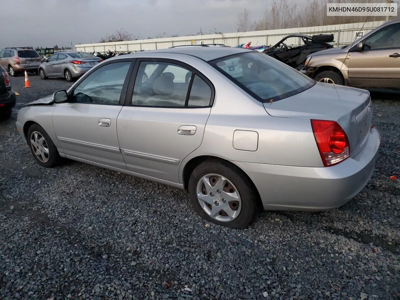 2005 Hyundai Elantra Gls VIN: KMHDN46D95U081712 Lot: 78509594