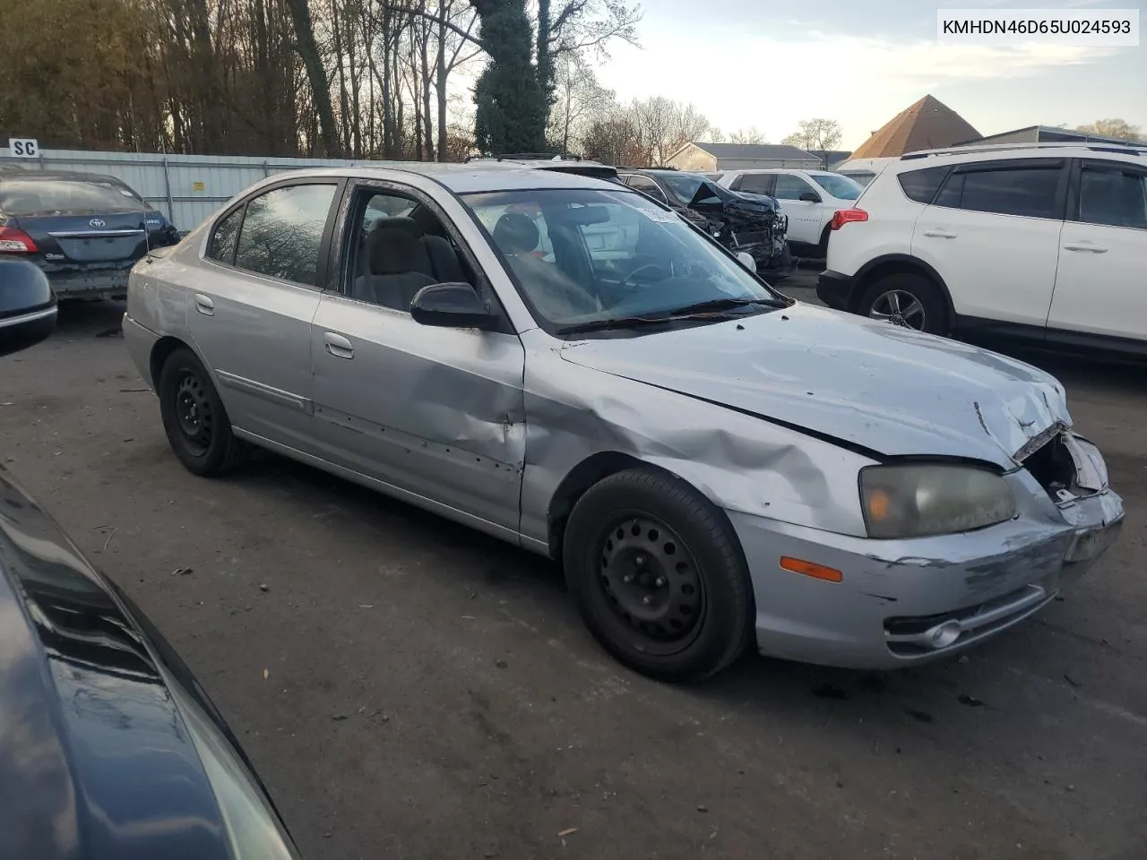 2005 Hyundai Elantra Gls VIN: KMHDN46D65U024593 Lot: 78614304