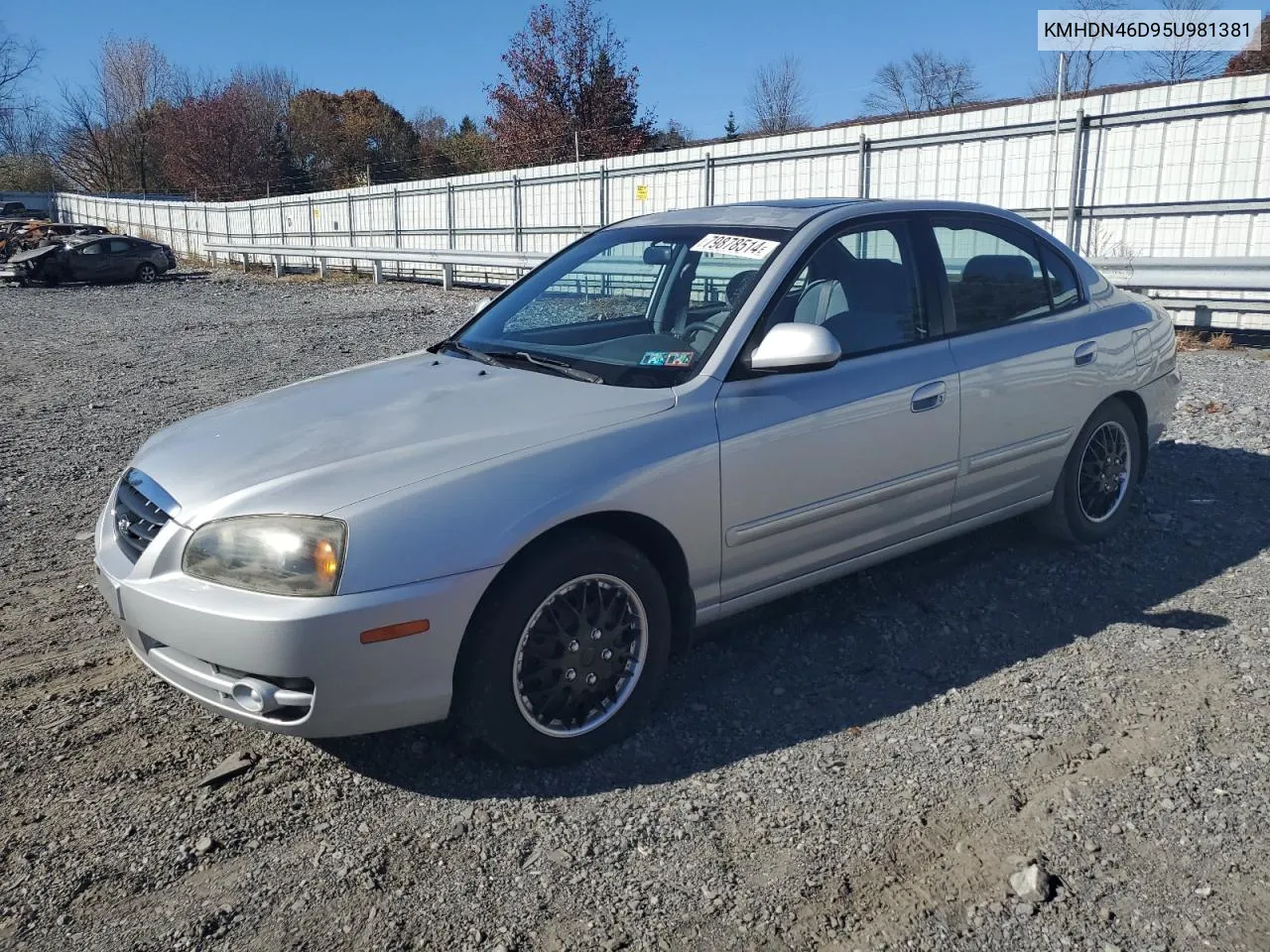 2005 Hyundai Elantra Gls VIN: KMHDN46D95U981381 Lot: 79878514