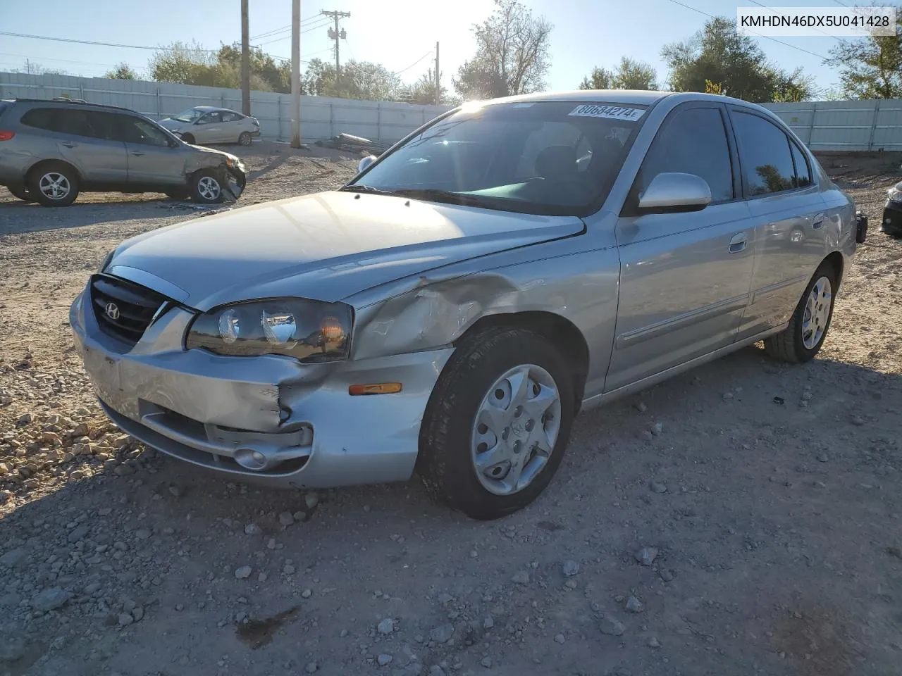 2005 Hyundai Elantra Gls VIN: KMHDN46DX5U041428 Lot: 80684274