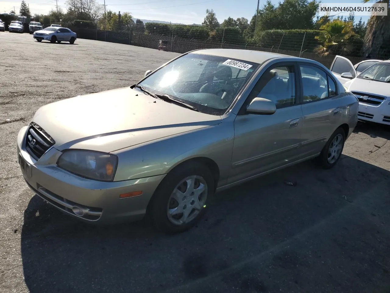 2005 Hyundai Elantra Gls VIN: KMHDN46D45U127639 Lot: 80987234