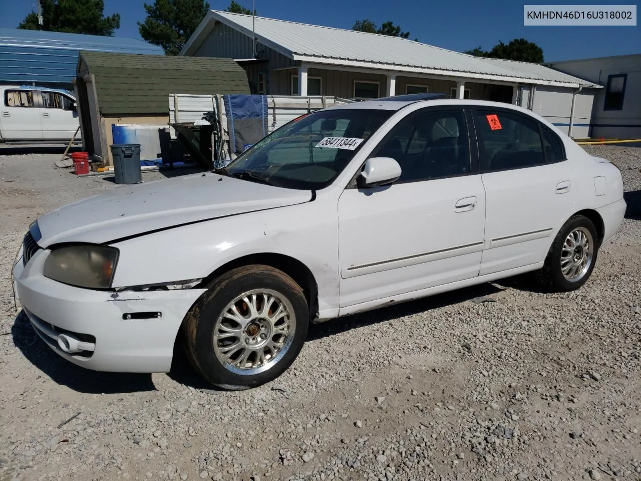 2006 Hyundai Elantra Gls VIN: KMHDN46D16U318002 Lot: 58411344