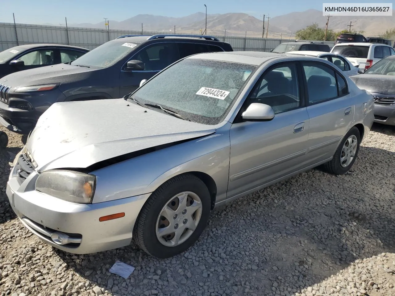 2006 Hyundai Elantra Gls VIN: KMHDN46D16U365627 Lot: 72944324