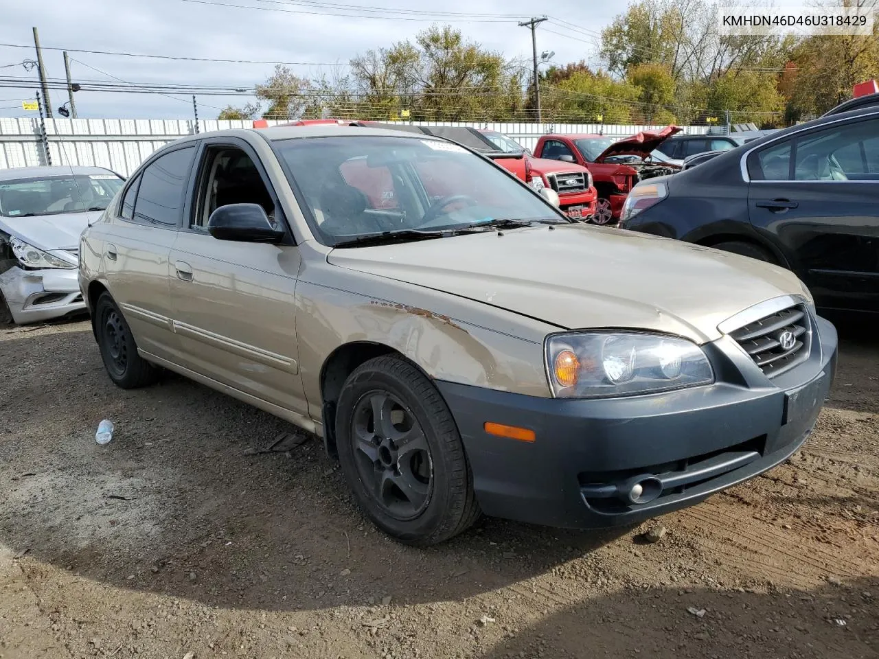 2006 Hyundai Elantra Gls VIN: KMHDN46D46U318429 Lot: 76353154