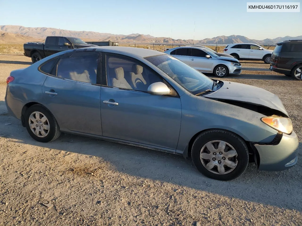 2007 Hyundai Elantra Gls VIN: KMHDU46D17U116197 Lot: 70100414