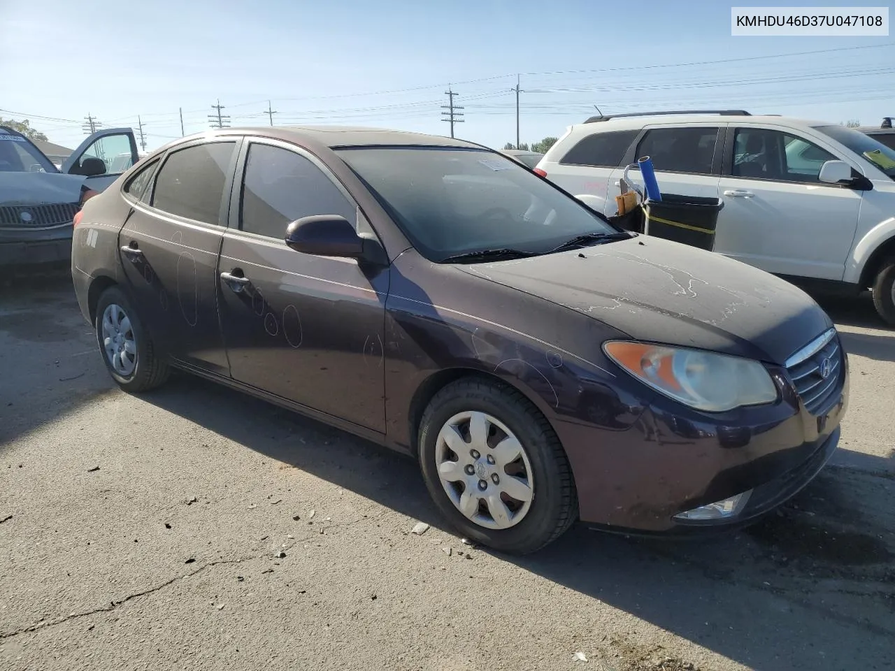 KMHDU46D37U047108 2007 Hyundai Elantra Gls