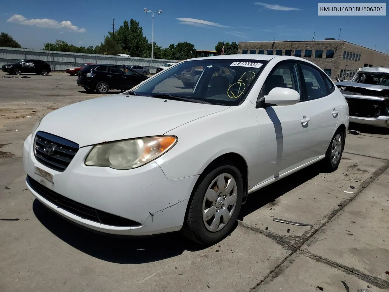 KMHDU46D18U506301 2008 Hyundai Elantra Gls