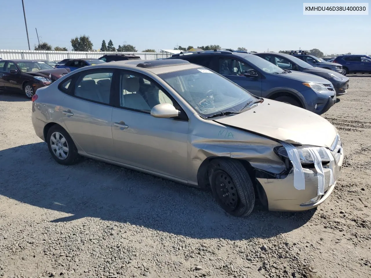 2008 Hyundai Elantra Gls VIN: KMHDU46D38U400030 Lot: 67901534