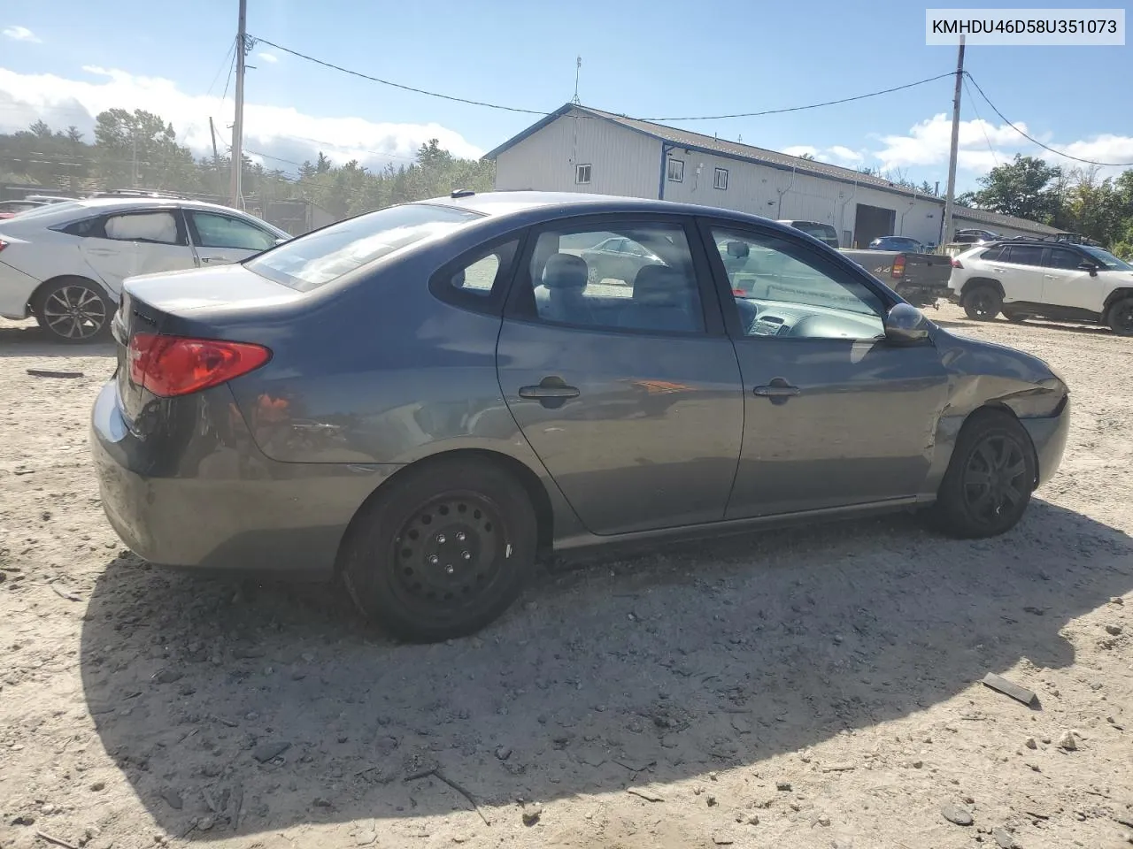 KMHDU46D58U351073 2008 Hyundai Elantra Gls