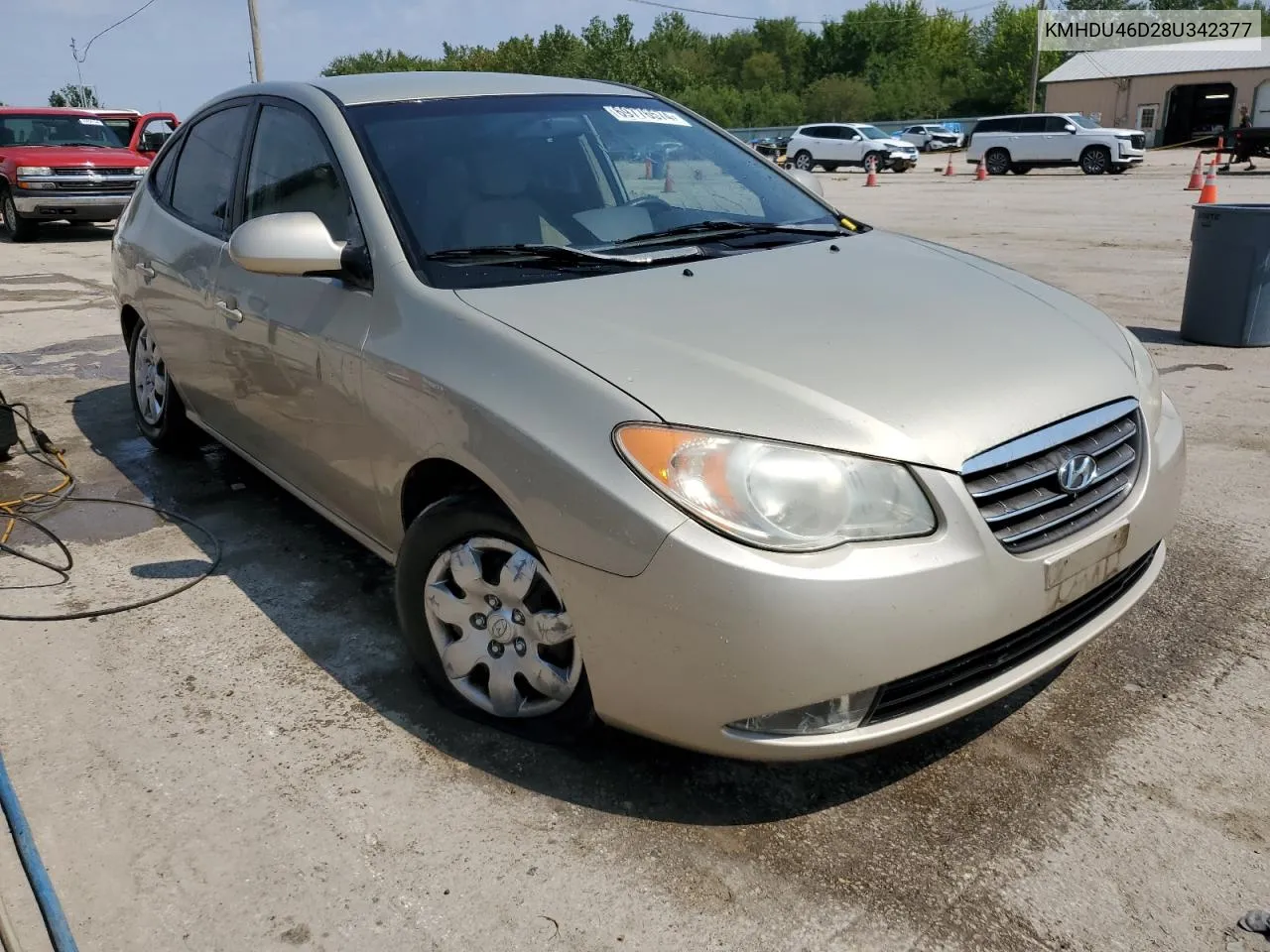 2008 Hyundai Elantra Gls VIN: KMHDU46D28U342377 Lot: 69776574