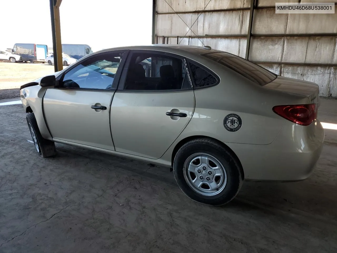 2008 Hyundai Elantra Gls VIN: KMHDU46D68U538001 Lot: 72930134