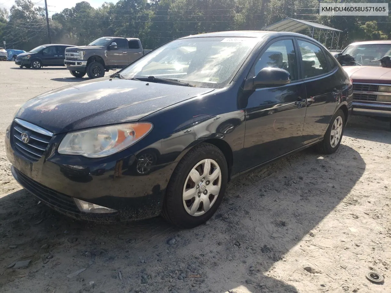 KMHDU46D58U571605 2008 Hyundai Elantra Gls