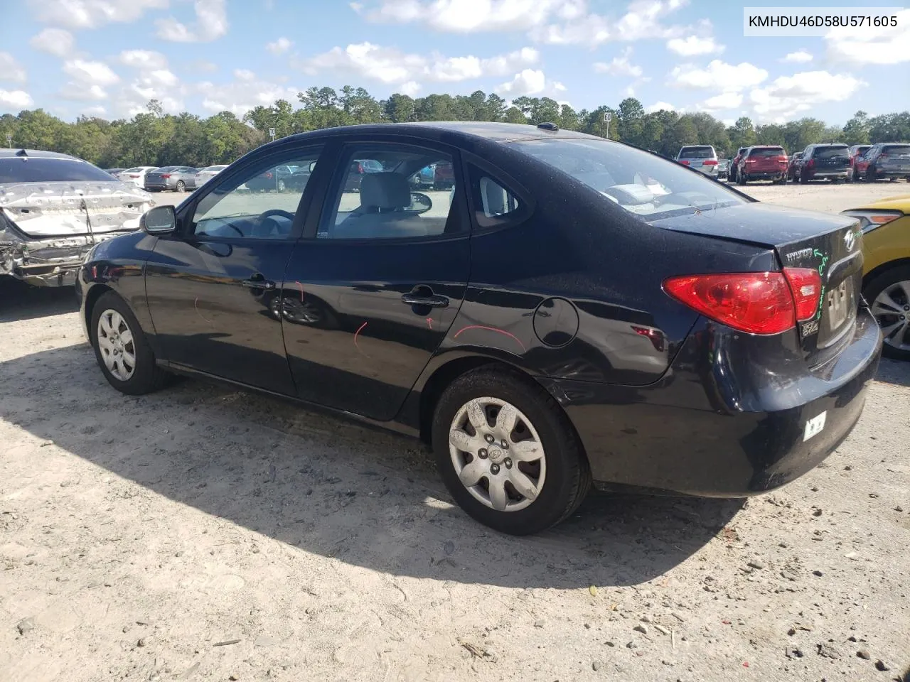 KMHDU46D58U571605 2008 Hyundai Elantra Gls