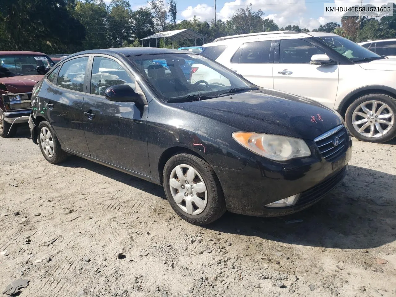 KMHDU46D58U571605 2008 Hyundai Elantra Gls