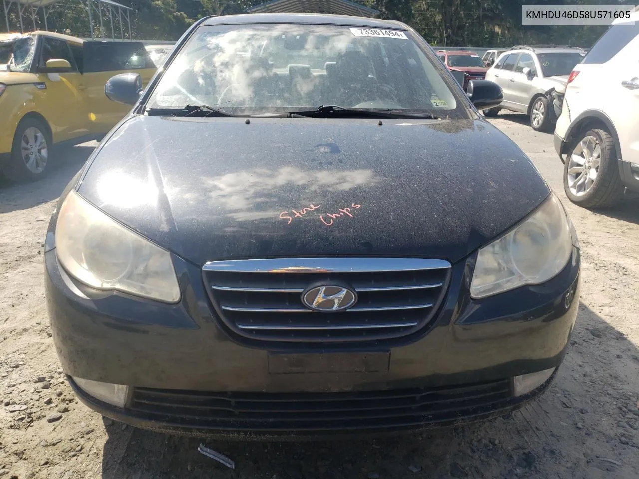 2008 Hyundai Elantra Gls VIN: KMHDU46D58U571605 Lot: 73361494