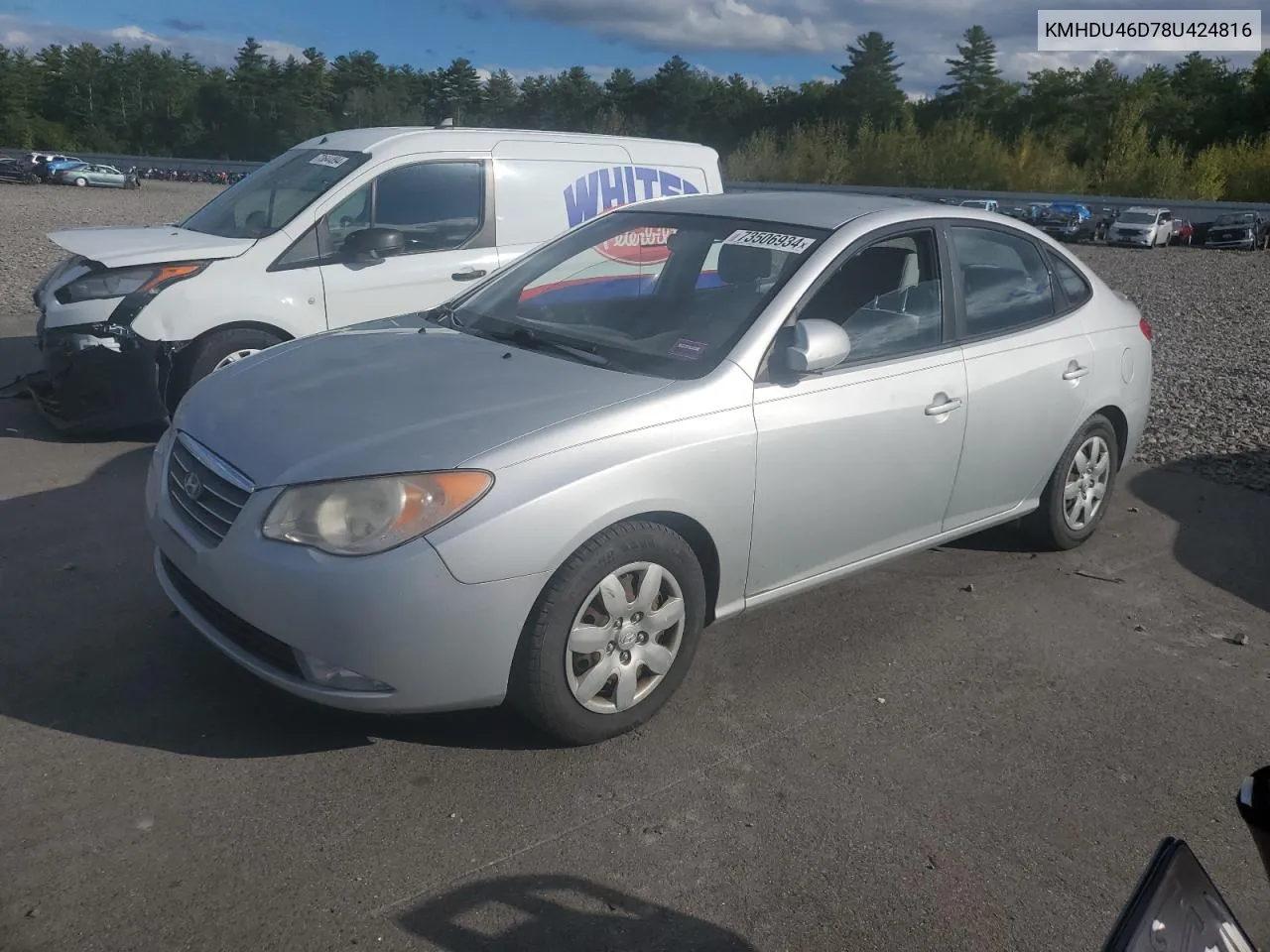 KMHDU46D78U424816 2008 Hyundai Elantra Gls