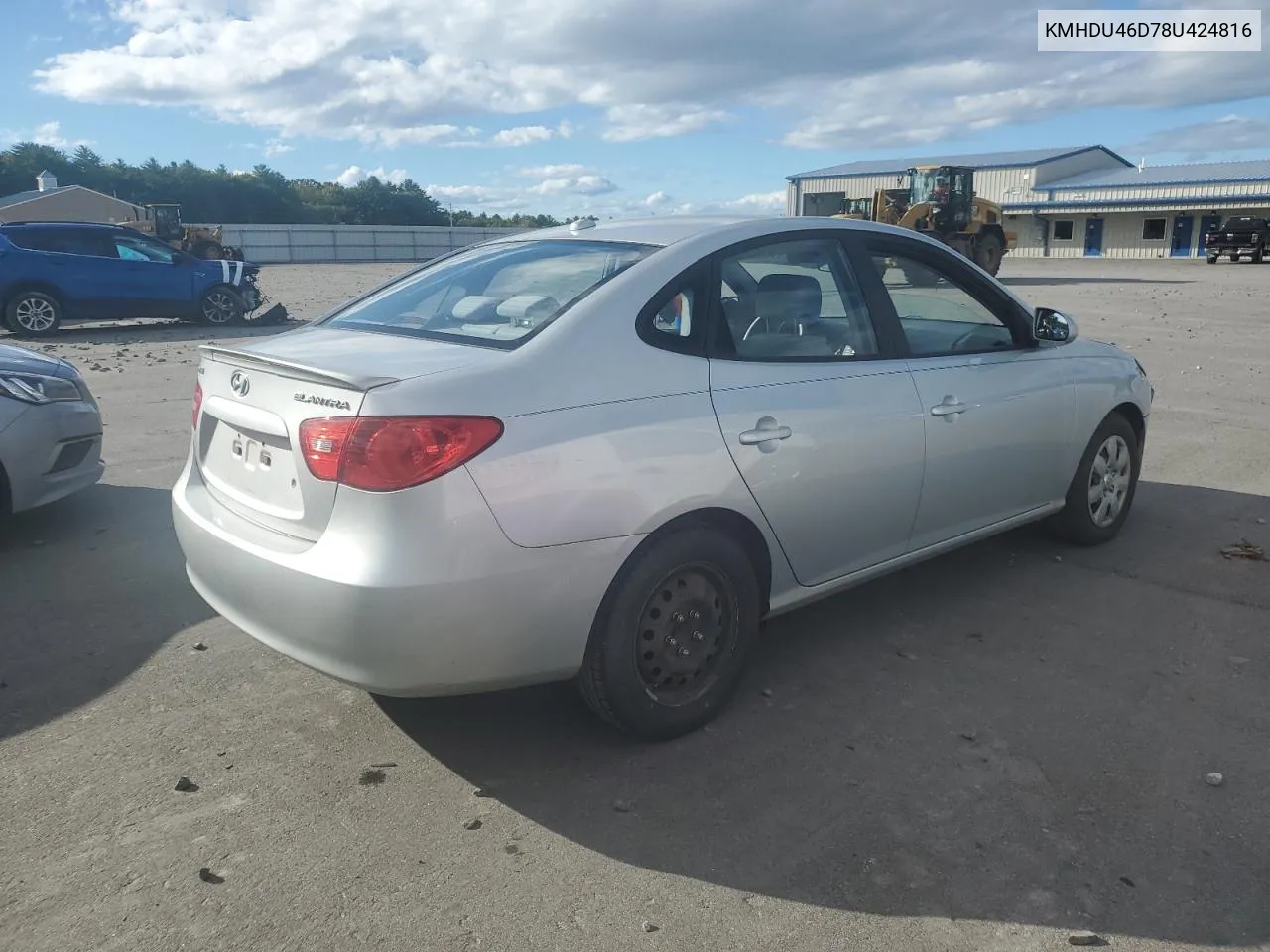 KMHDU46D78U424816 2008 Hyundai Elantra Gls