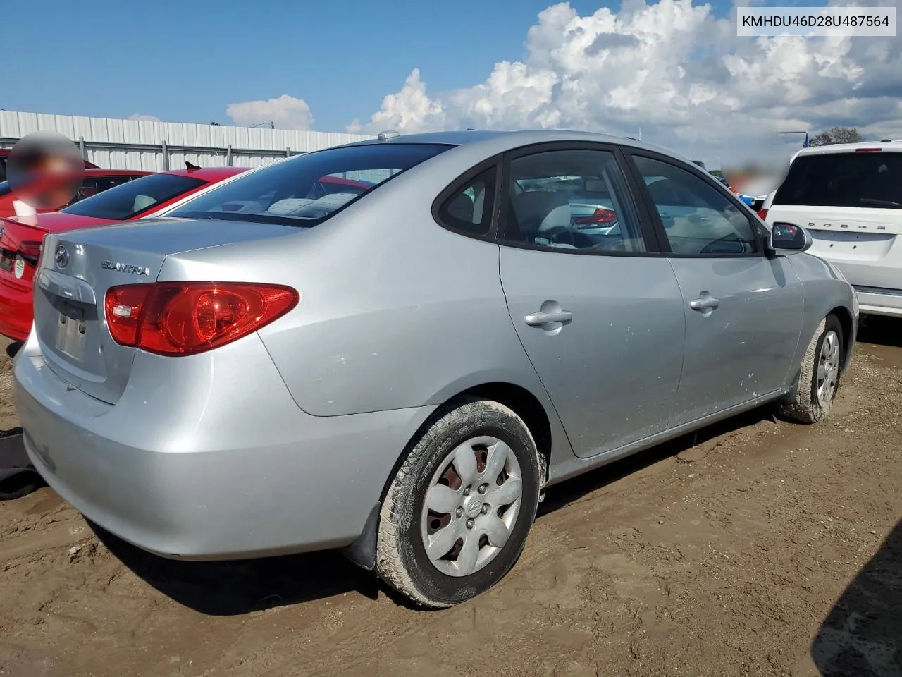 2008 Hyundai Elantra Gls VIN: KMHDU46D28U487564 Lot: 73827864