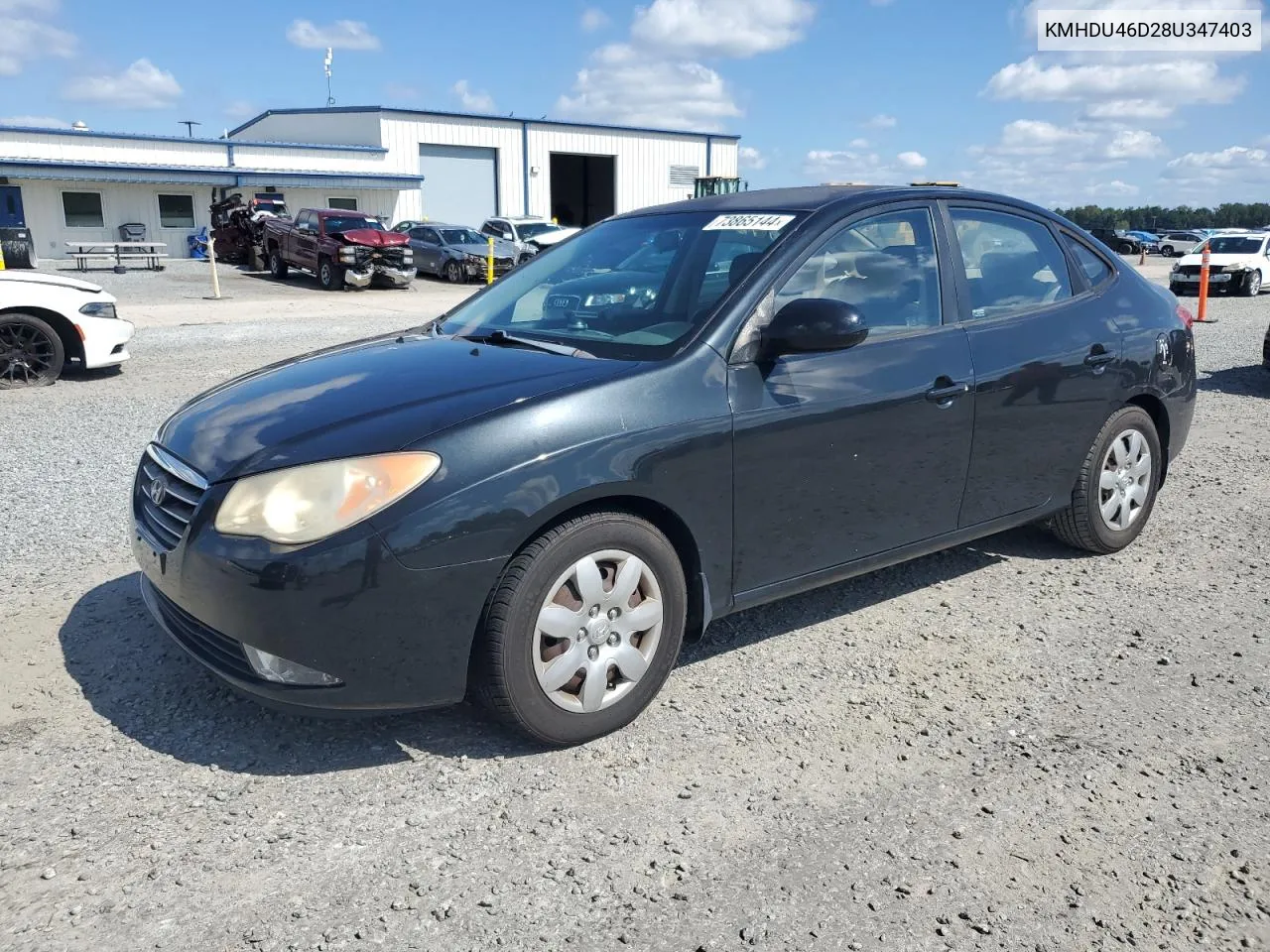 KMHDU46D28U347403 2008 Hyundai Elantra Gls