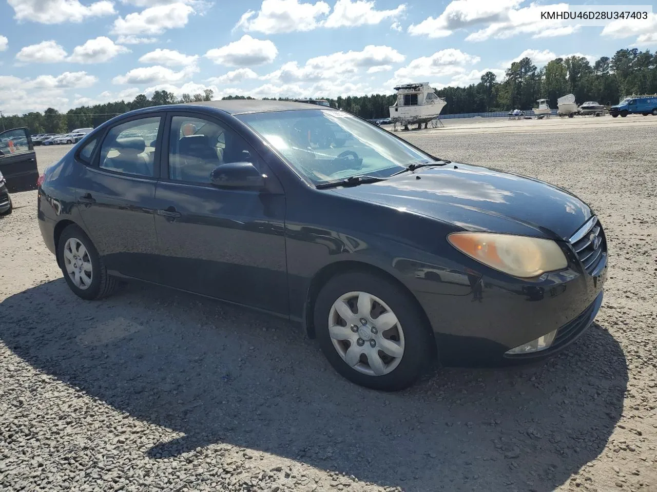 2008 Hyundai Elantra Gls VIN: KMHDU46D28U347403 Lot: 73865144