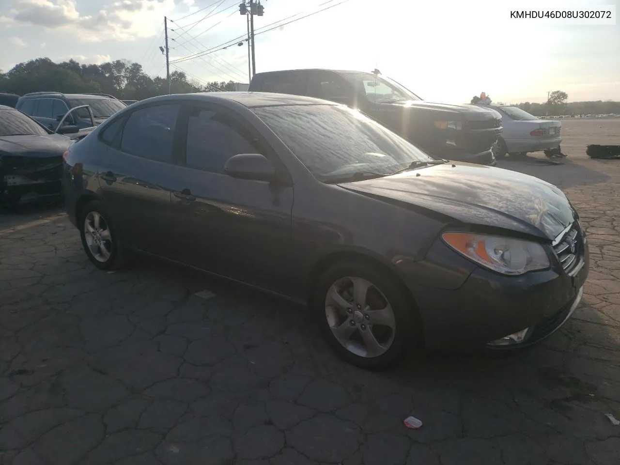 KMHDU46D08U302072 2008 Hyundai Elantra Gls