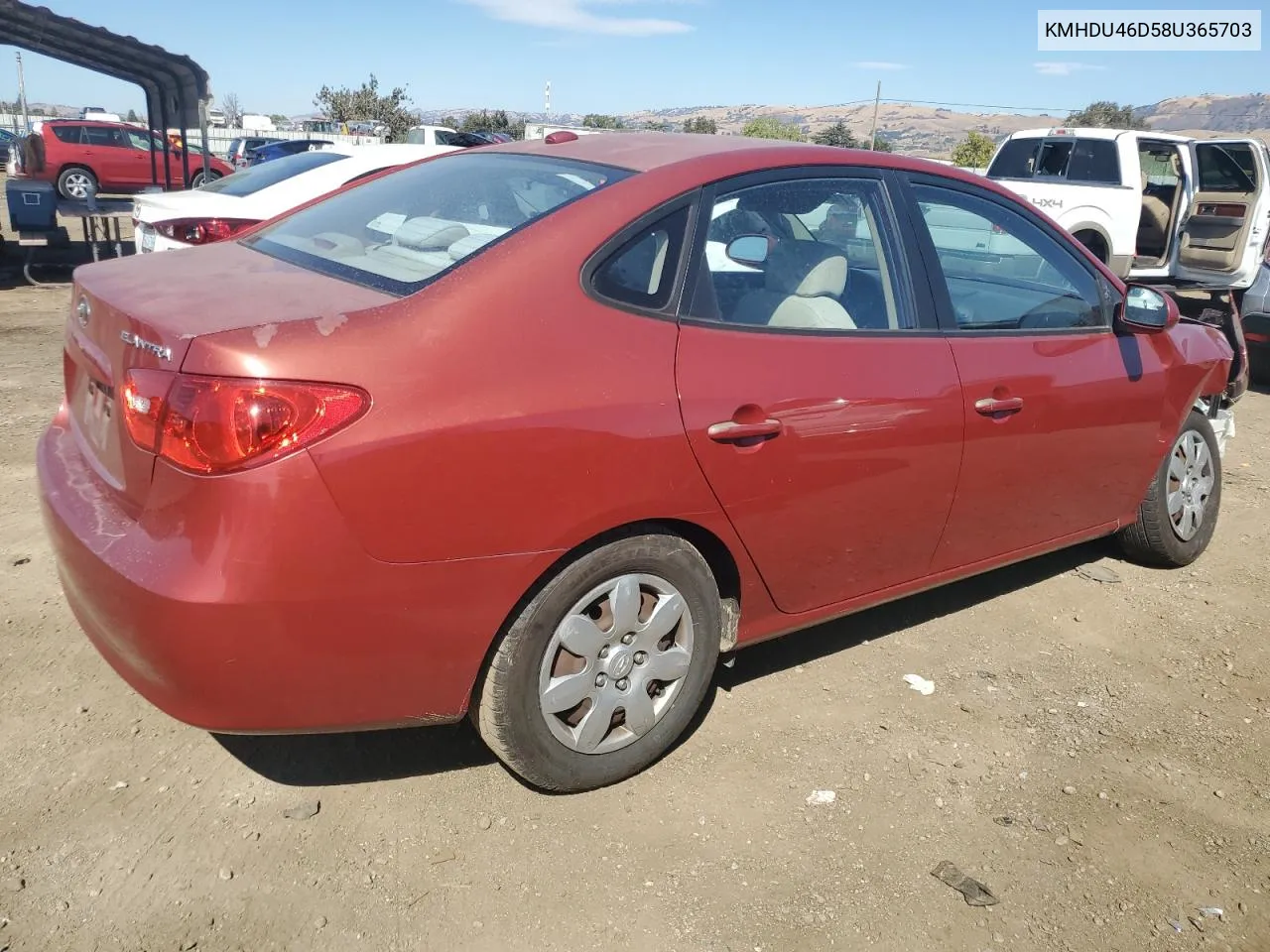 2008 Hyundai Elantra Gls VIN: KMHDU46D58U365703 Lot: 74832214