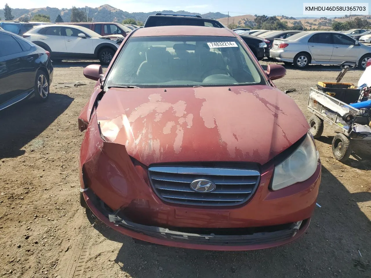 2008 Hyundai Elantra Gls VIN: KMHDU46D58U365703 Lot: 74832214