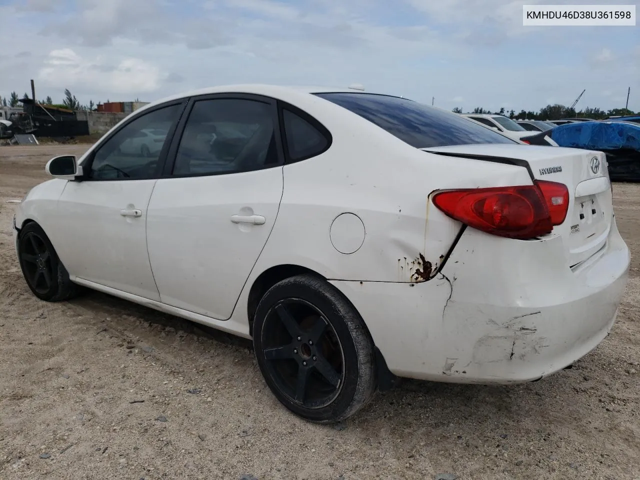 KMHDU46D38U361598 2008 Hyundai Elantra Gls