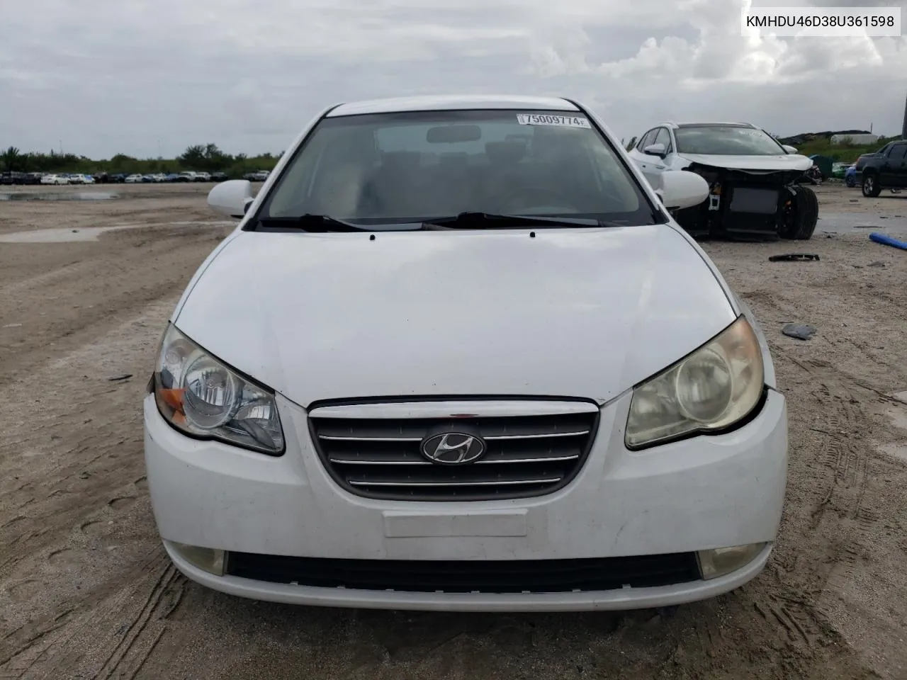 KMHDU46D38U361598 2008 Hyundai Elantra Gls