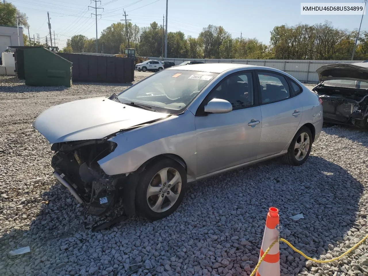 2008 Hyundai Elantra Gls VIN: KMHDU46D68U534899 Lot: 75698374