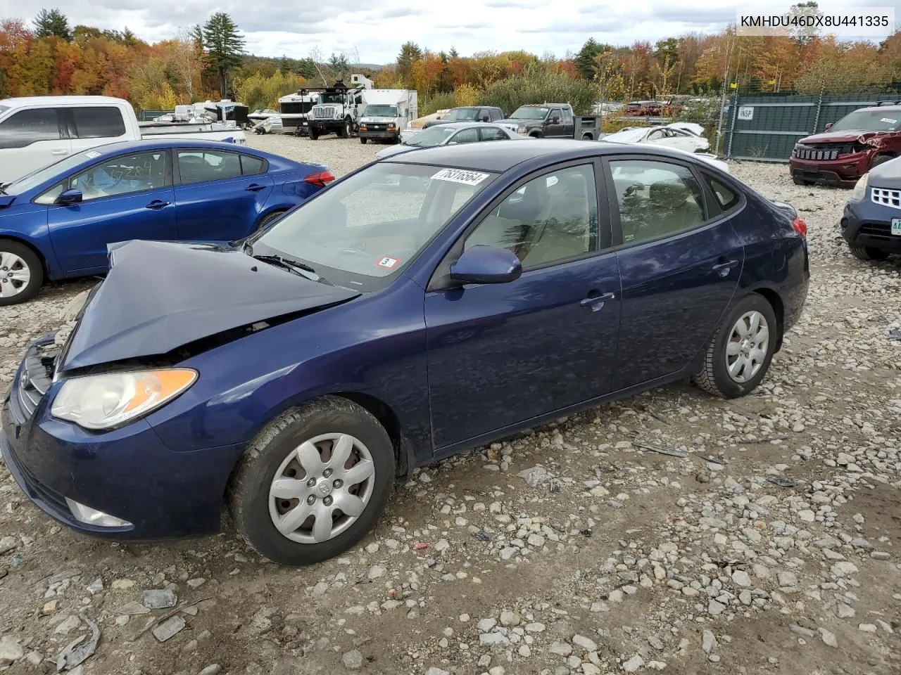 KMHDU46DX8U441335 2008 Hyundai Elantra Gls