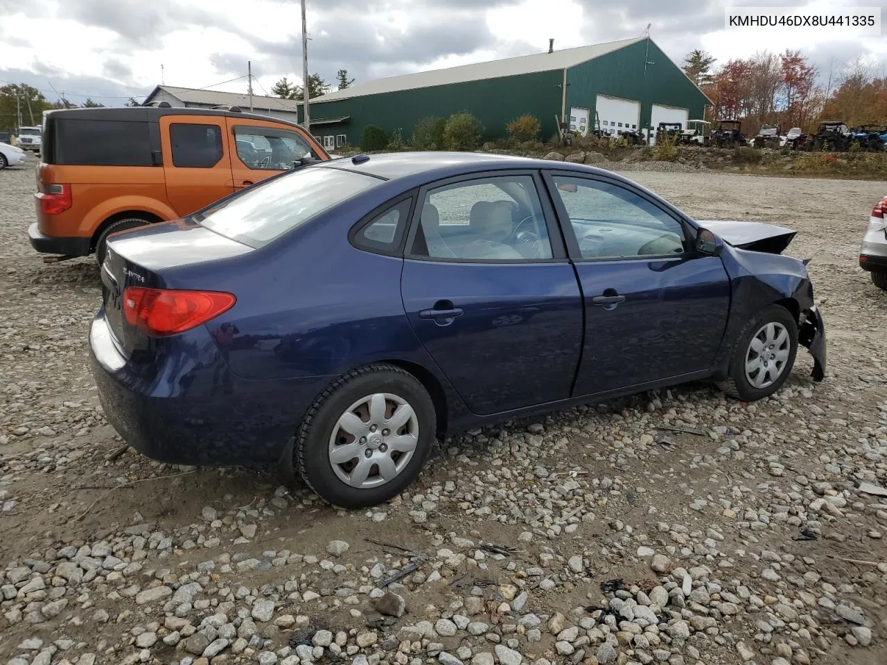 2008 Hyundai Elantra Gls VIN: KMHDU46DX8U441335 Lot: 76316564