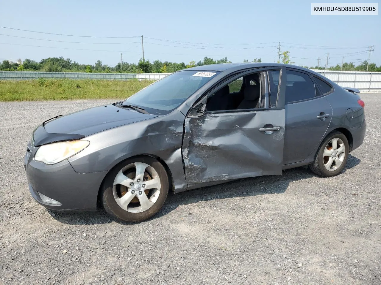 2008 Hyundai Elantra Gl VIN: KMHDU45D88U519905 Lot: 77811344