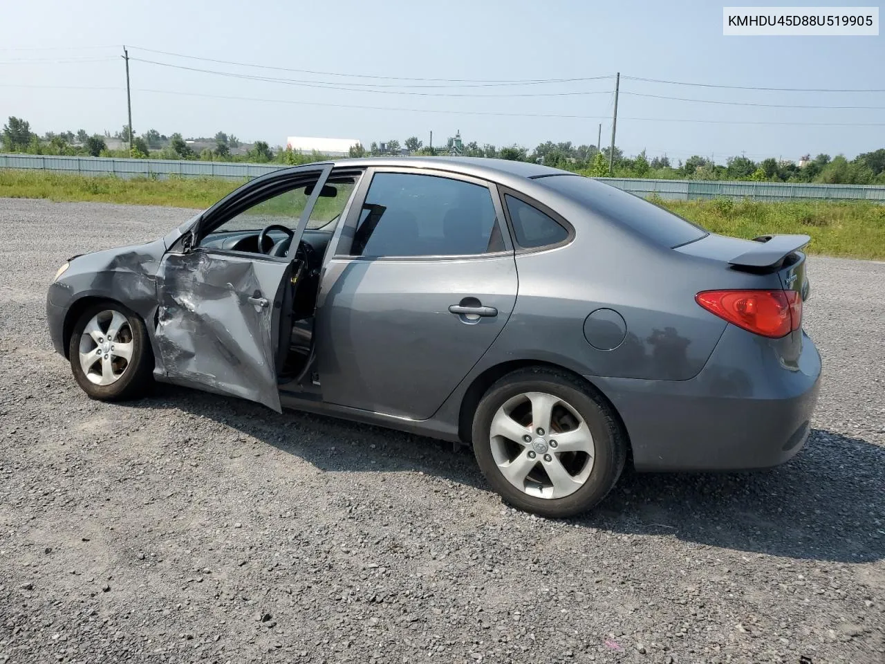 2008 Hyundai Elantra Gl VIN: KMHDU45D88U519905 Lot: 77811344