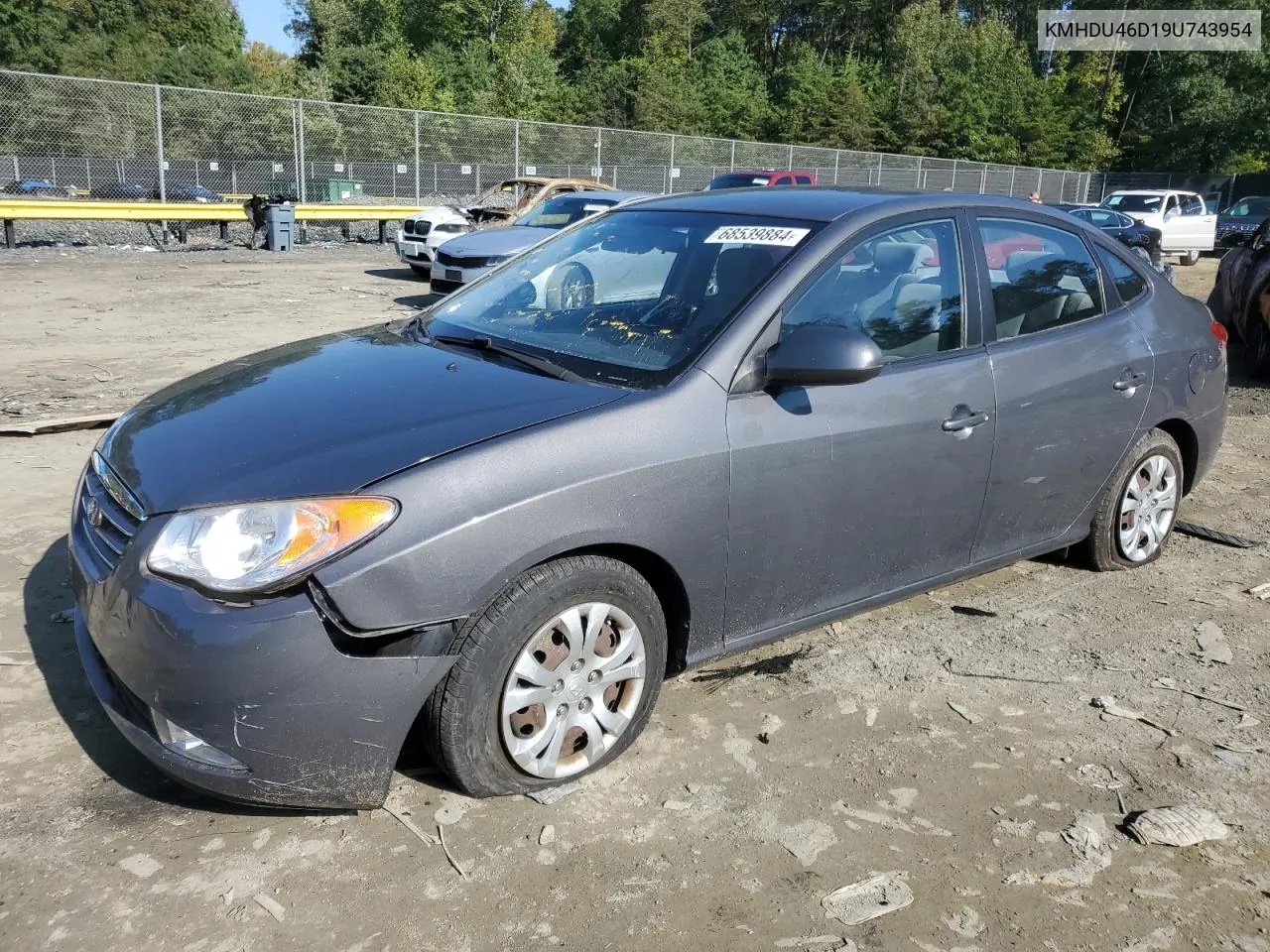 2009 Hyundai Elantra Gls VIN: KMHDU46D19U743954 Lot: 68539884